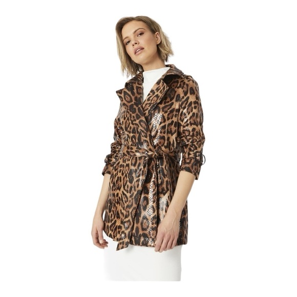 JAYLEY Leopard Print The Jade Snakeskin Effect Mid Length size S/M - Picture 1 of 14